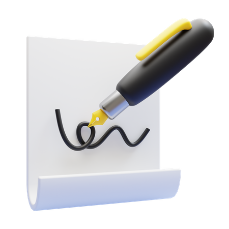 Papier de signature  3D Icon