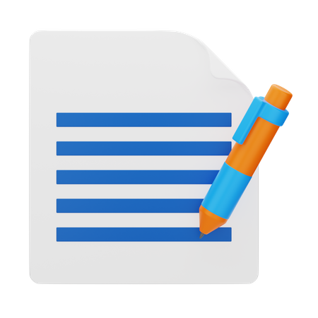 Papierstift  3D Icon