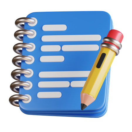 Papier und Bleistift  3D Icon