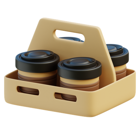 Papierfach Kaffee  3D Icon