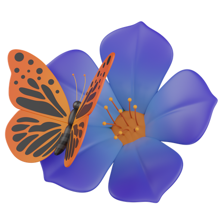 Fleur de papillon  3D Icon