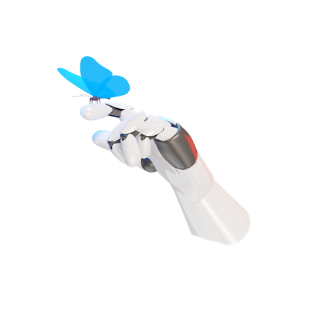 Papillon tenant le geste de la main  3D Illustration