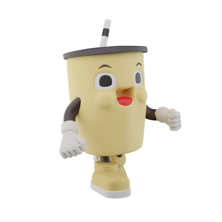 Pappbecher, Softdrink, Figur, laufend  3D Icon