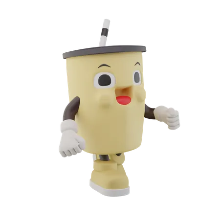 Pappbecher, Softdrink, Figur, laufend  3D Icon