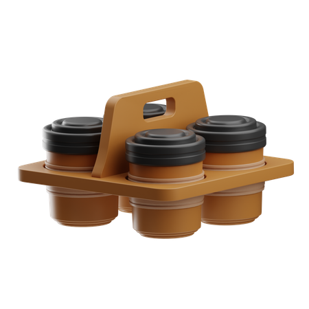 Papper Tray Coffe  3D Icon