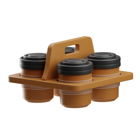 Papper Tray Coffe  3D Icon