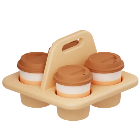 Papper Tray Coffee  3D Icon