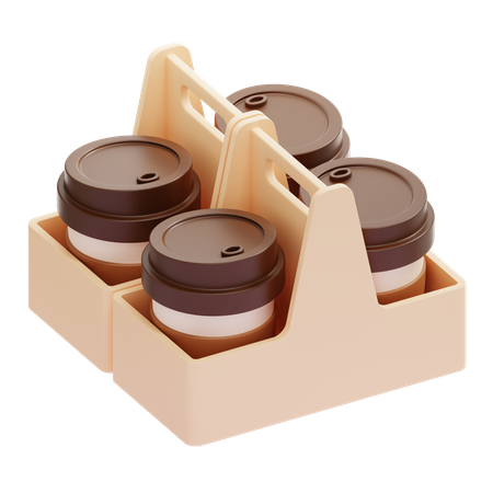 Papper tray coffee  3D Icon
