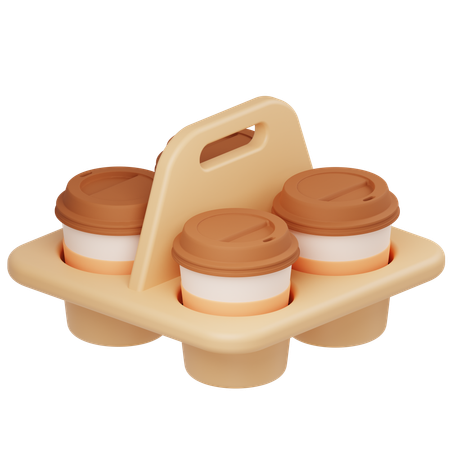 Papper Tray Coffee  3D Icon