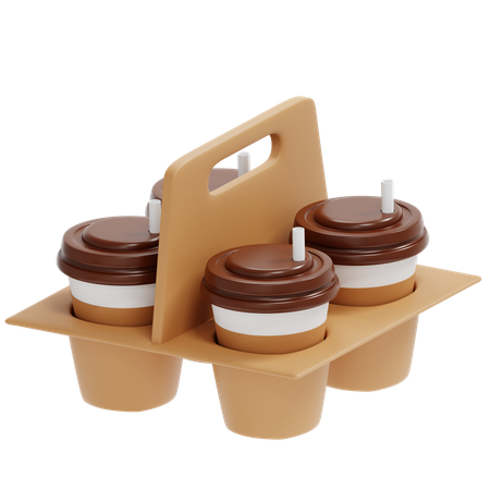 Papper Tray Coffee  3D Icon