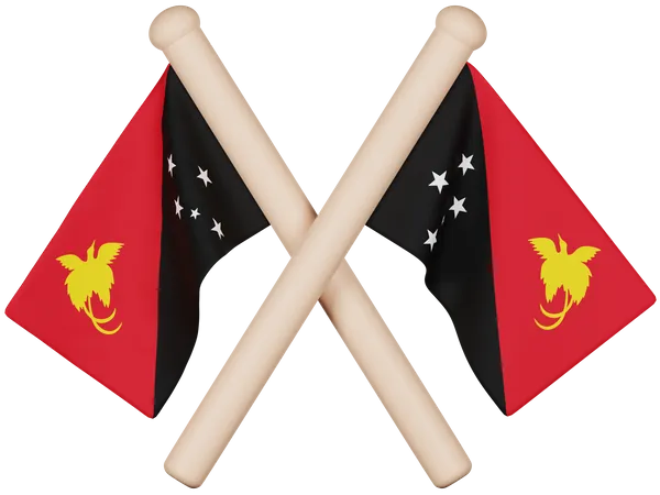 Papua-Neuguinea-Flagge  3D Icon