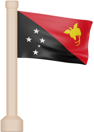 Papua New Guinea Flag  3D Icon