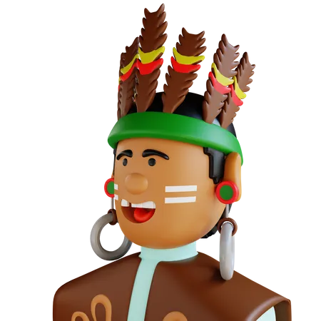 3 D Illustration Papuan 3D Icon