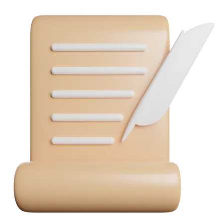 Papyrus Traditional Writing 3D Icon