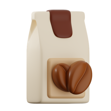 Paquet de grains de café  3D Icon