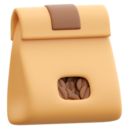 Paquet de grains de café  3D Icon