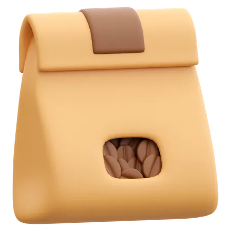 Paquet de grains de café  3D Icon