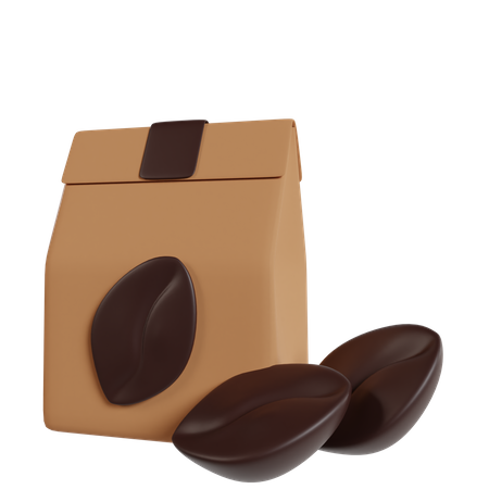 Paquet de grains de café  3D Icon