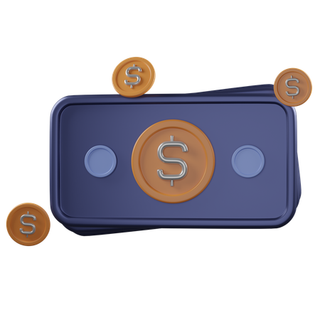 Paquet de dollars  3D Icon