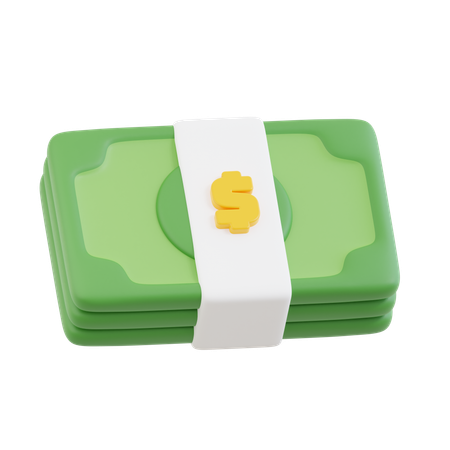 Paquet de dollars  3D Icon