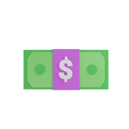 Paquet de dollars  3D Icon