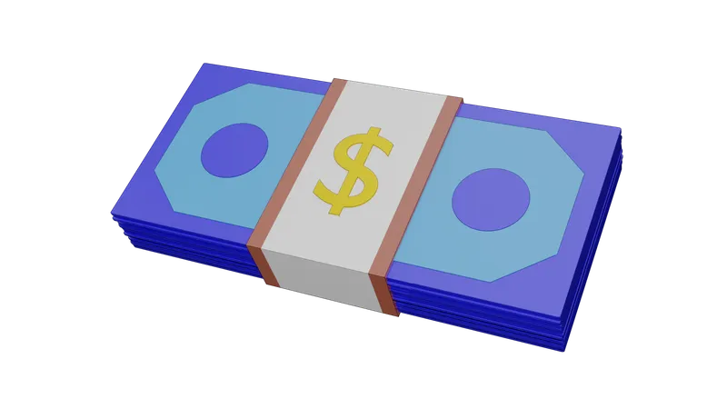 Paquet de dollars  3D Icon