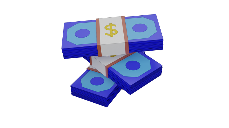 Paquet de dollars  3D Icon