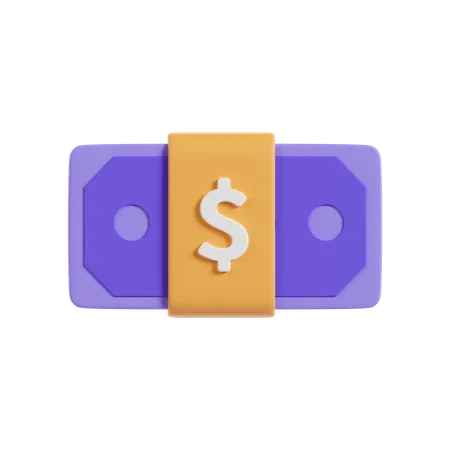 Paquet de dollars  3D Icon