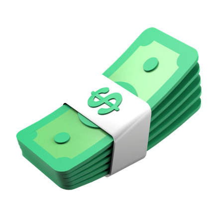 Paquet de dollars  3D Icon