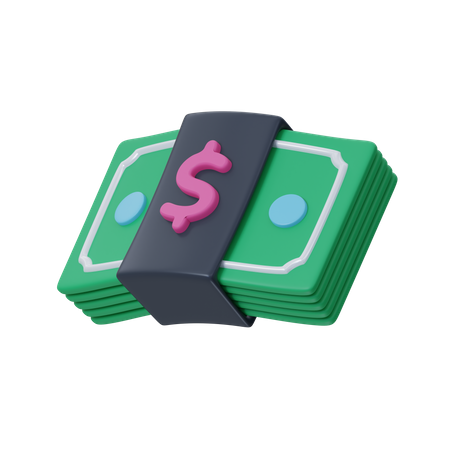 Paquete de dinero en dólares  3D Icon
