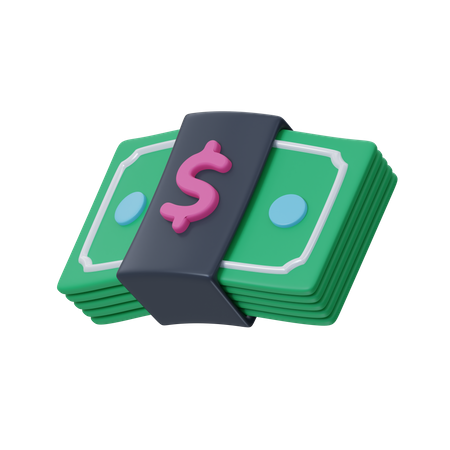 Paquete de dinero en dólares  3D Icon