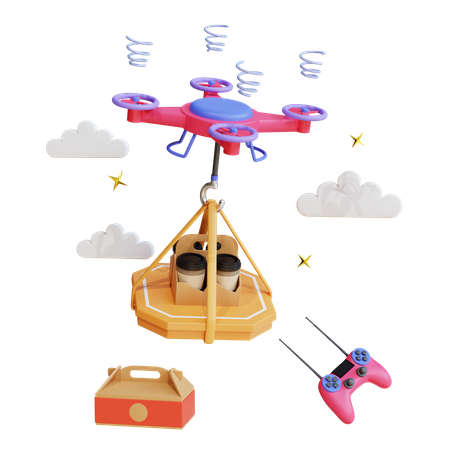 Paquete de entrega de drones  3D Illustration