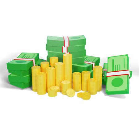 Paquetes de dinero en efectivo  3D Icon