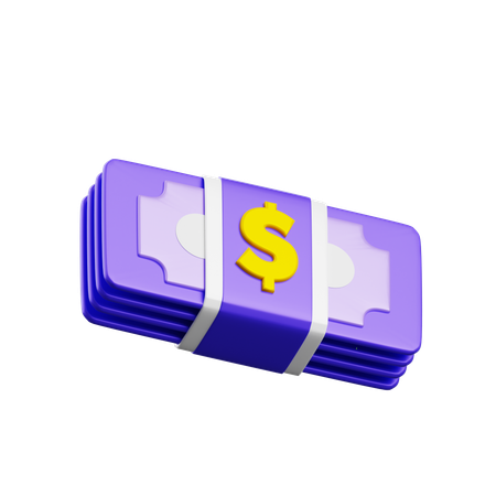 Liasses de billets de banque  3D Icon