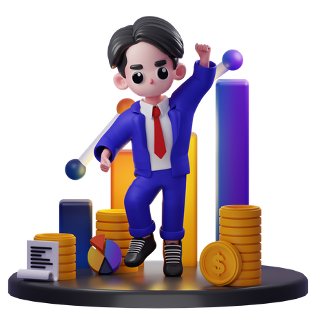 Parabéns consultor financeiro  3D Illustration