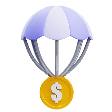 Paracaídas de dinero  3D Icon