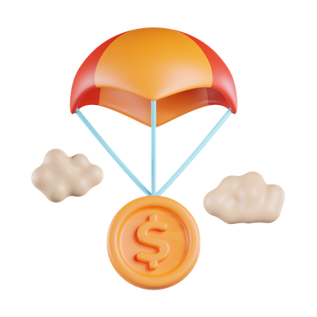 Dinero paracaídas  3D Icon