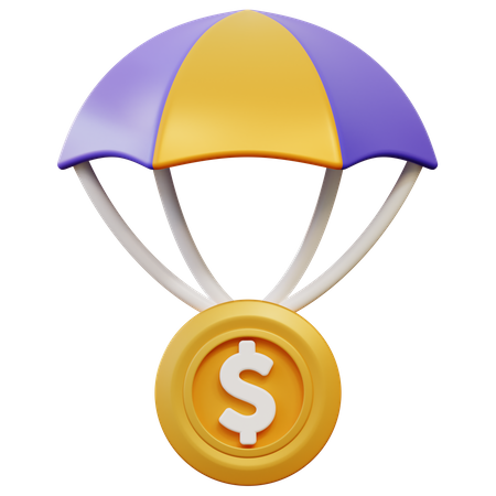 Paracaídas de dólar  3D Icon