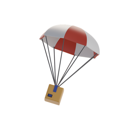 Parachute And Box Illustration  3D Icon