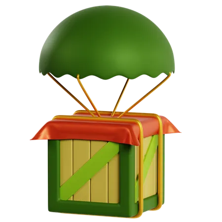 Largage de ravitaillement militaire en parachute  3D Icon