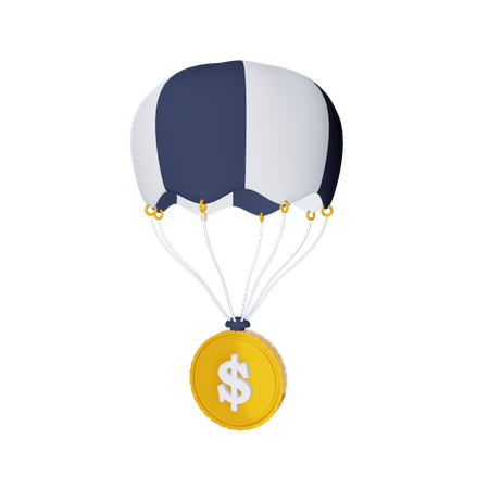 Argent parachute  3D Icon