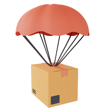 Parachute Box Delivery  3D Icon