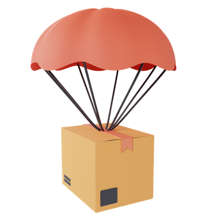 Parachute Box Delivery  3D Icon