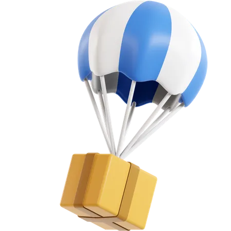 Livraison de colis de parachutes  3D Illustration