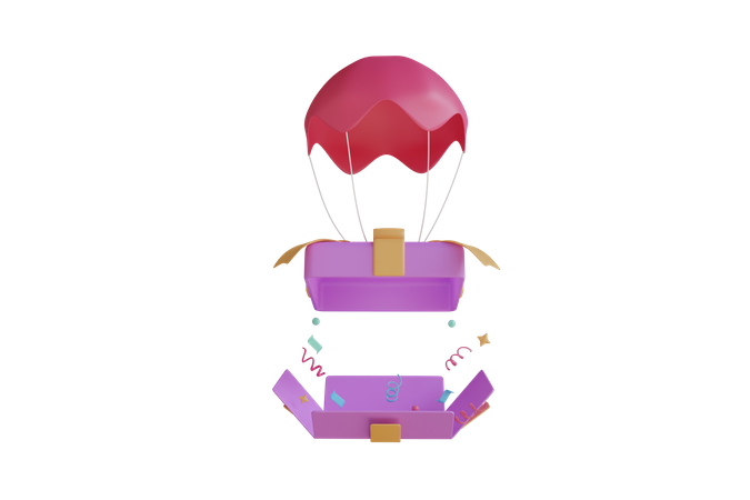 Cadeau de parachute  3D Icon