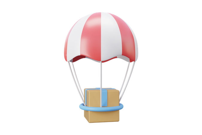 Parachute delivery  3D Icon