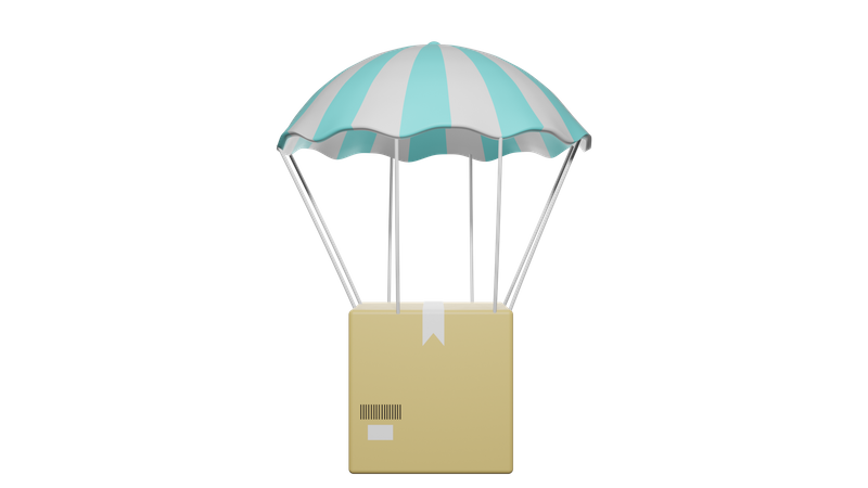 Parachute Delivery  3D Illustration