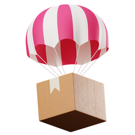 Parachute Delivery  3D Illustration