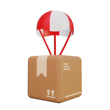 Parachute Delivery  3D Illustration