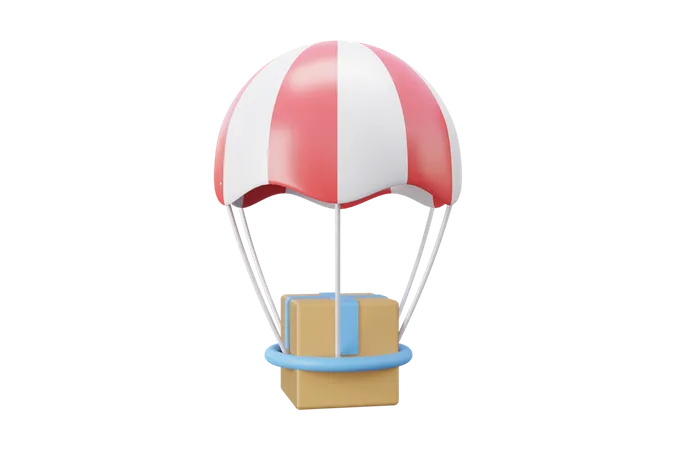 Parachute delivery  3D Icon